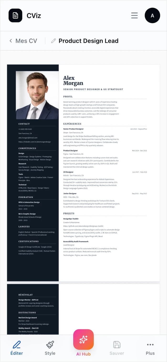 Éditeur de CV